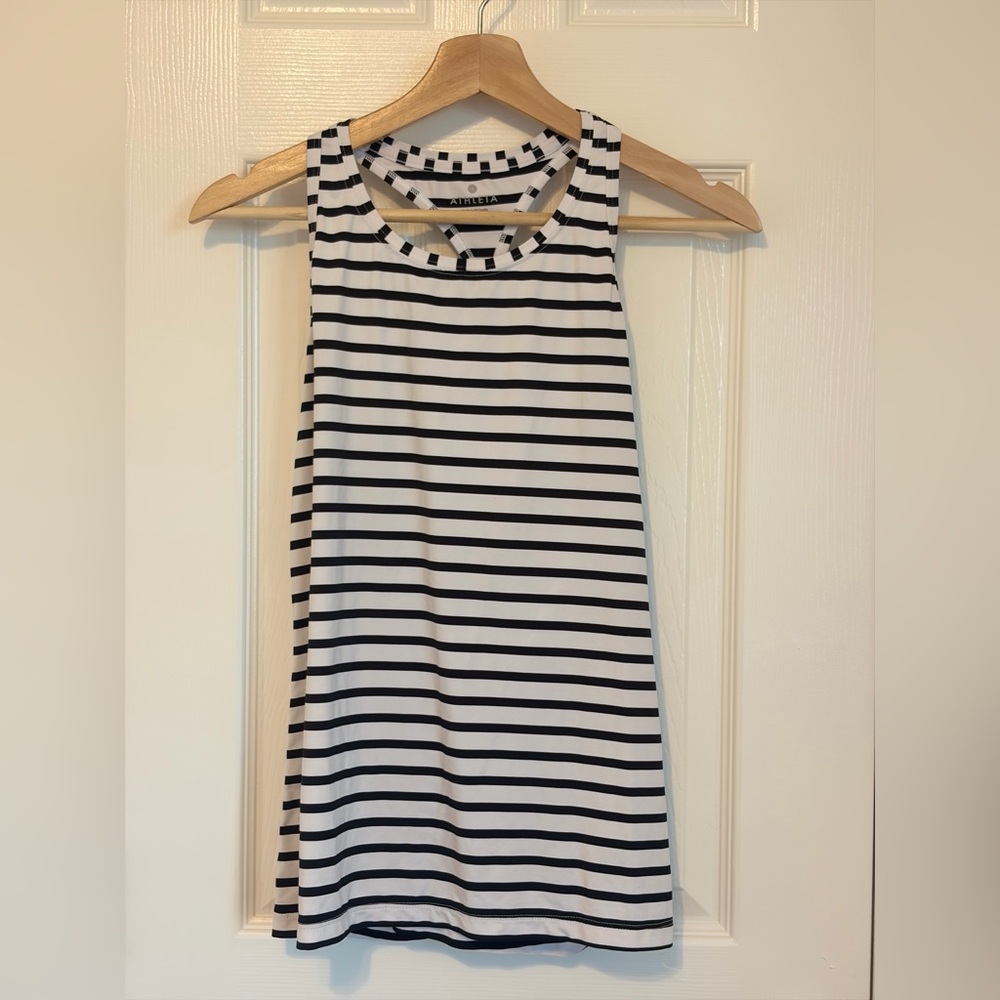 Athleta Black and White Striped active  tank top size S